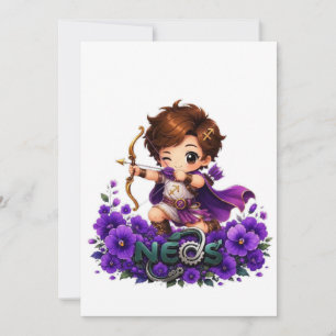 Kawaii Neos Zodiac Sagittarius Invitation