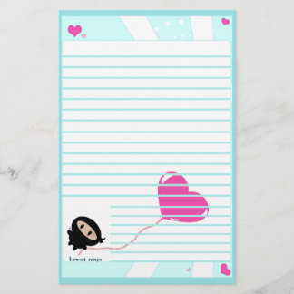 Kawaii Ninja Heart Balloon Stationery