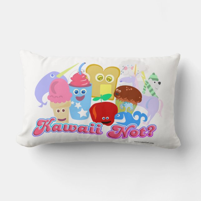 Kawaii Not Cute Characters Lumbar Cushion (Front)