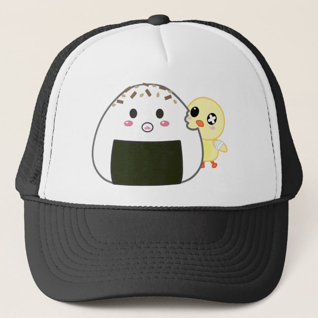 Kawaii "Onigiri" Rice Ball with Ejiki the Chick Trucker Hat (Front)