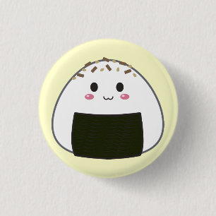 Kawaii "Onigiri" Rice Ball with Toppings 3 Cm Round Badge