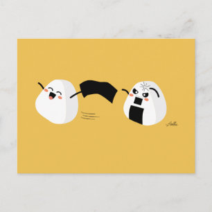Kawaii Onigiri Running Postcard