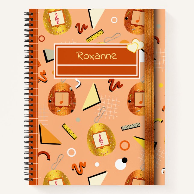 Kawaii Orange Tamagotchi Notebook (Front)