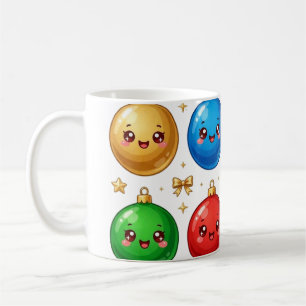 Kawaii Ornament Faces Pattern Coffee Mug