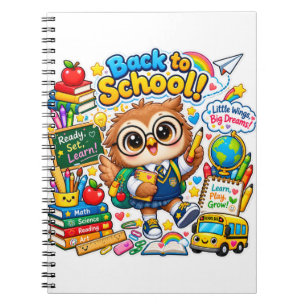 Kawaii Owl Ready Set Learn Back to School Notebook