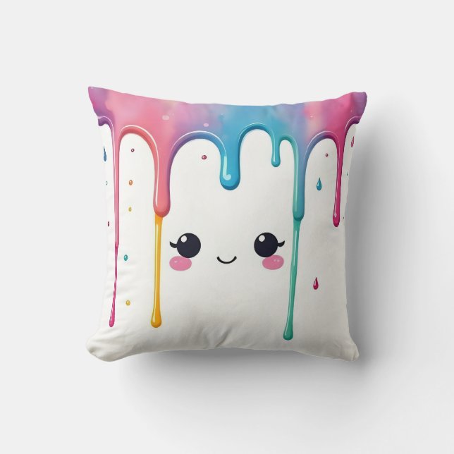 Kawaii Paint Drip Cushion (Front)