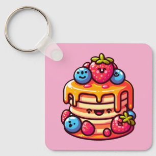 Kawaii Pancake Breakfast Cute Food Design Key Ring