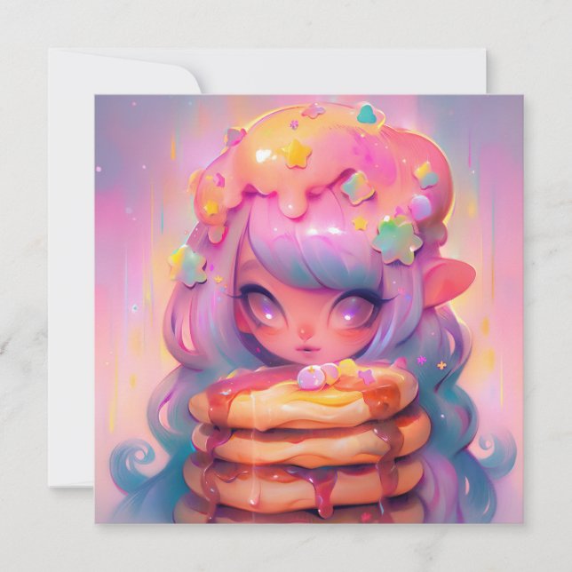 Kawaii Pancake Fairy Birthday Party Invitation (Front)