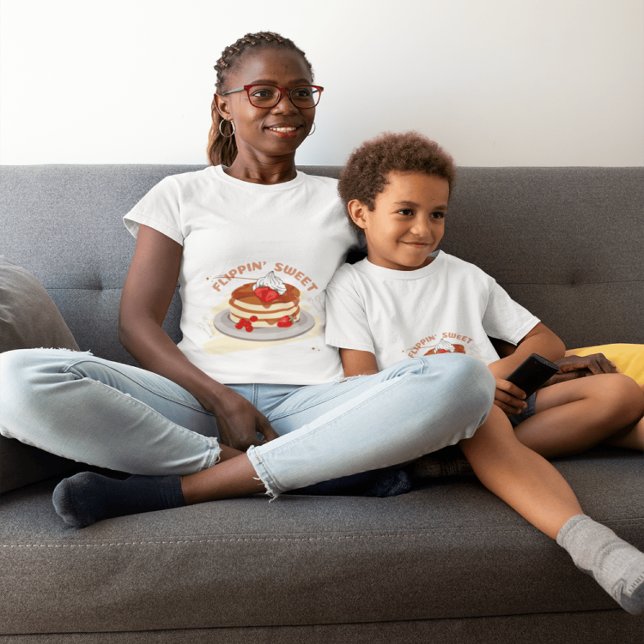 Kawaii Pancake Stack T-Shirt – Funny Brunch Tee  (Matching moments made special. Show off your family love in cozy style)