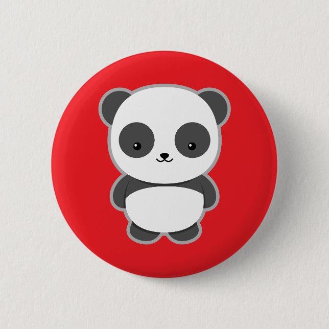 Kawaii Panda 6 Cm Round Badge (Front)