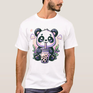 Kawaii Panda Anime Boba Drink Bubble T-Shirt