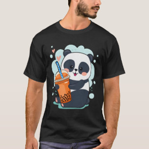 Kawaii Panda Anime Boba Drink Bubble Tea Tapioca T-Shirt