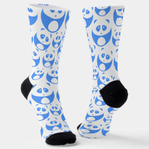 Kawaii Panda Baby Blue and White Pattern Socks