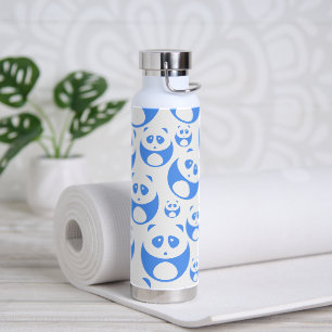 Kawaii Panda Baby Blue and White Pattern Wireless Water Bottle