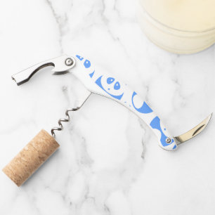 Kawaii Panda Baby Blue and WhitePattern Corkscrew