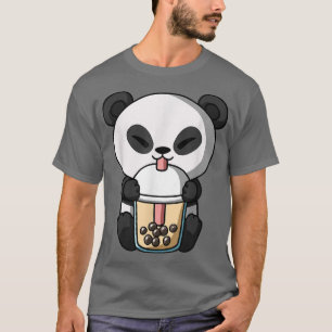 Kawaii Panda Bear Boba Milk Tea Bubble Tea Anime  T-Shirt