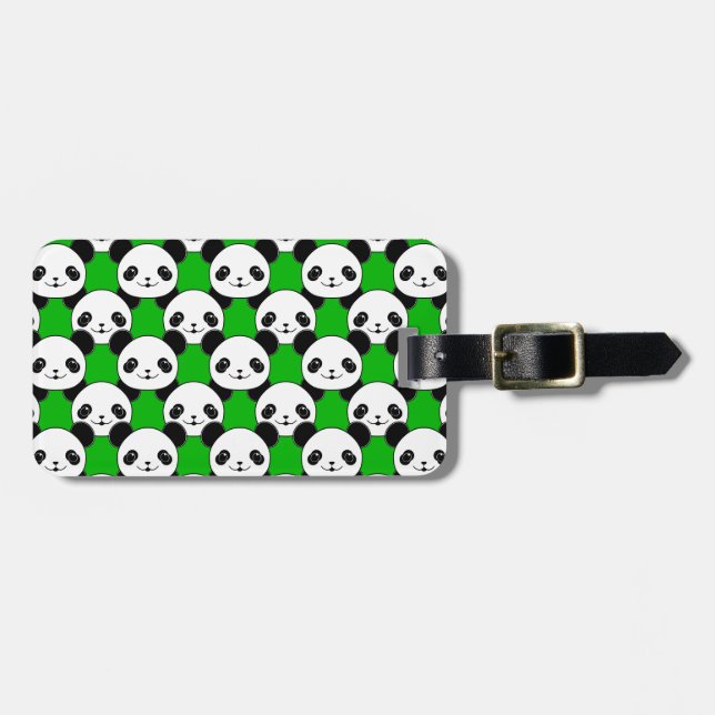 Kawaii Panda Bear Pattern Luggage Tag (Front Horizontal)