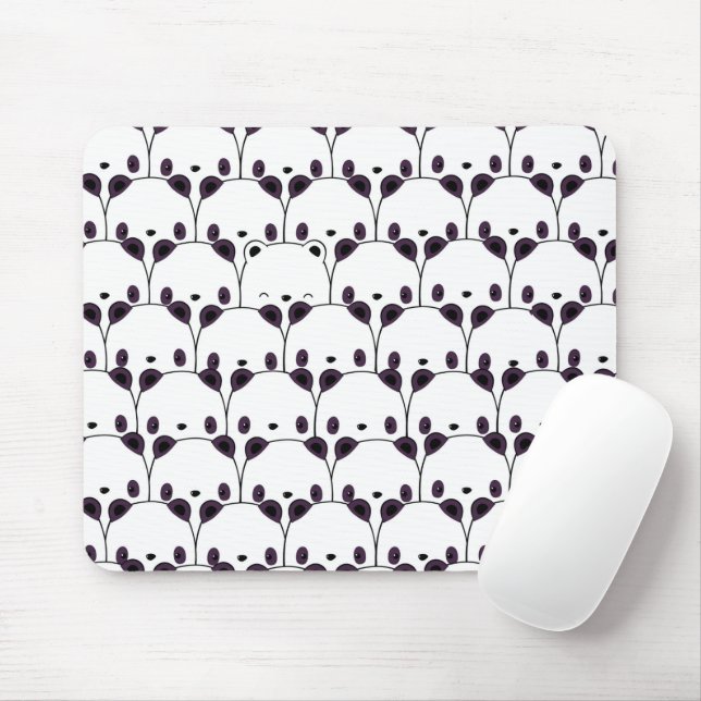 Kawaii Panda Bear Pattern Mouse Pad (With Mouse)