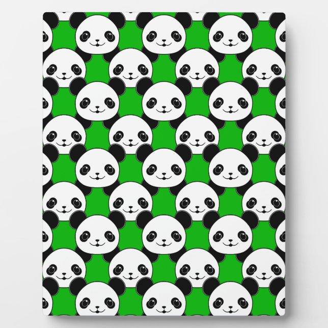 Kawaii Panda Bear Pattern Plaque (Front)