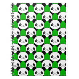 Kawaii Panda Bear Pattern Spiral Notebook
