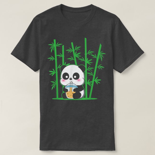 Kawaii Panda Bubble Tea Boba Tea Cute Panda  T-Shirt (Design Front)