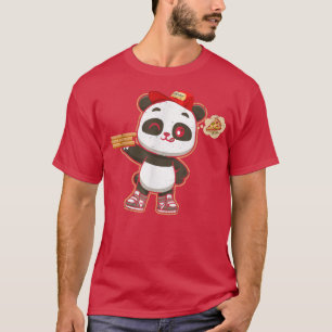 Kawaii Panda Cute Animal Pizza Delivery Funny Pizz T-Shirt