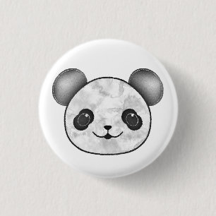 Kawaii Panda Drawing In Black And White 3 Cm Round Badge
