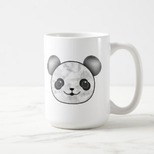 Kawaii Panda Drawing In Black And White Coffee Mug