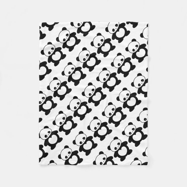 Kawaii panda fleece blanket (Front)