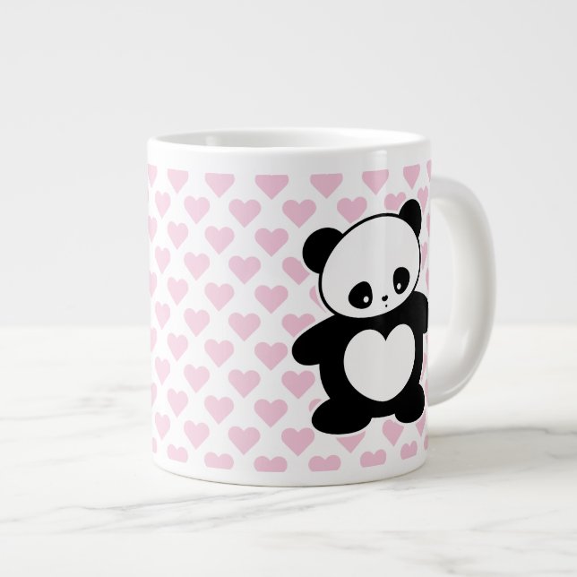 Kawaii panda large coffee mug (Front Right)