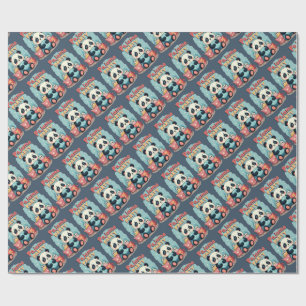 Kawaii Panda Pajama Party Cosy Sleepover Aesthetic Wrapping Paper