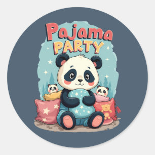 Kawaii Panda Pajama Party Cozy Sleepover Aesthetic Classic Round Sticker