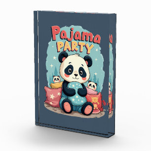 Kawaii Panda Pajama Party Cozy Sleepover Aesthetic Photo Block