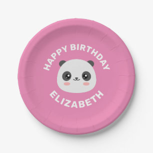 Kawaii Panda Paper Plate