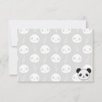 Kawaii Panda Pattern Bamboo In Black White Green