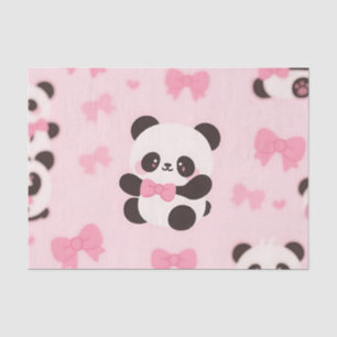 Kawaii Panda Pink Bow Pattern Tissue Paper