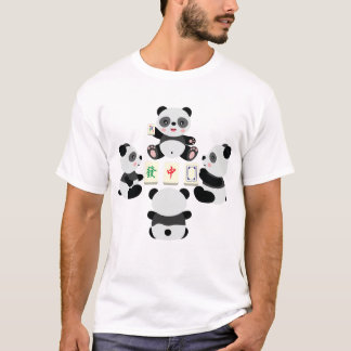 Kawaii Panda Playing Mahjong T-Shirt