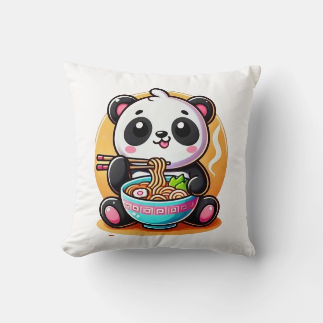 Kawaii Panda Ramen Cushion (Front)