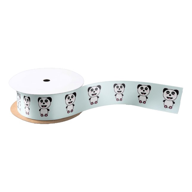 Kawaii Panda Satin Ribbon (Spool)