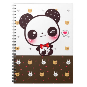 Kawaii panda spiral notebook