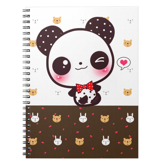 Kawaii panda spiral notebook (Front)