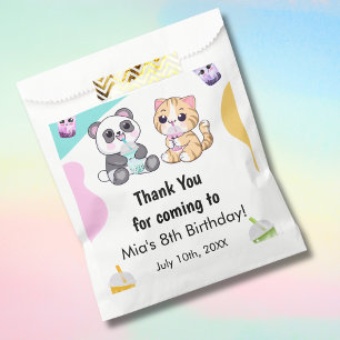 Kawaii Panda & Tiger Bubble Tea Kids Birthday Favour Bags