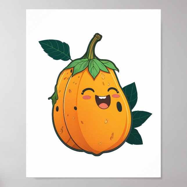 Kawaii Papaya Poster (Front)