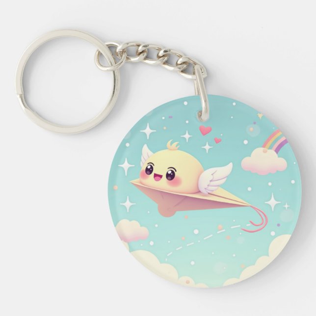 Kawaii Paper Aeroplane Keychain (Front)