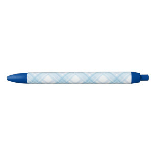 Kawaii Pastel Blue Plaid Pen