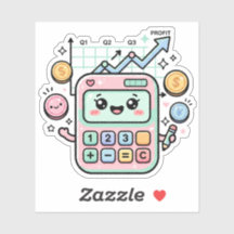 Kawaii Pastel Calculator Finance Student Sticker