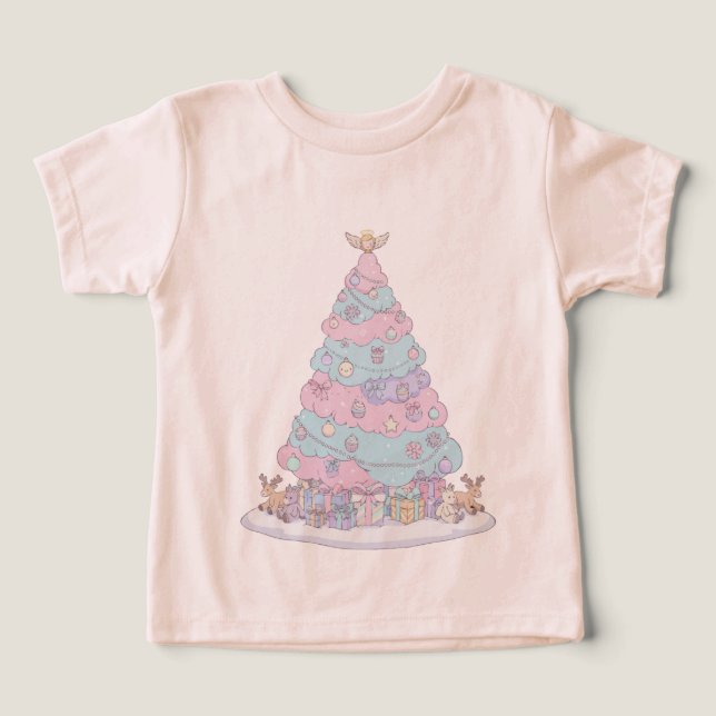 Kawaii Pastel Christmas Tree | Cute Pink & Blue  (Design Front)