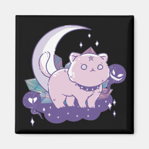 Kawaii Pastel Colour Gothic Cute Goth Cat Magnet