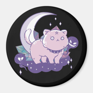 Kawaii Pastel Colour Gothic Cute Goth Cat Magnet