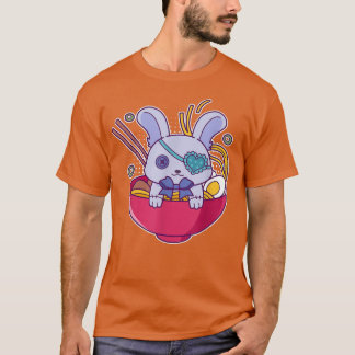 Kawaii Pastel Goth Bunny In A Ramen Noodle Bowl  T-Shirt